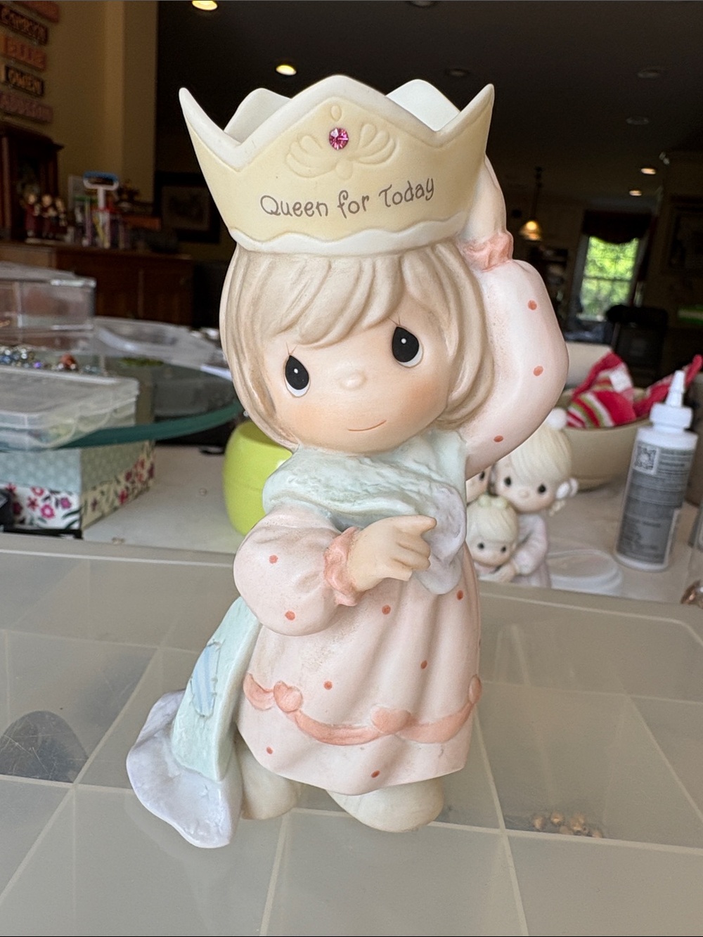 Precious Moments Porcelain Mom Figurine in Pastel Pink and Cream